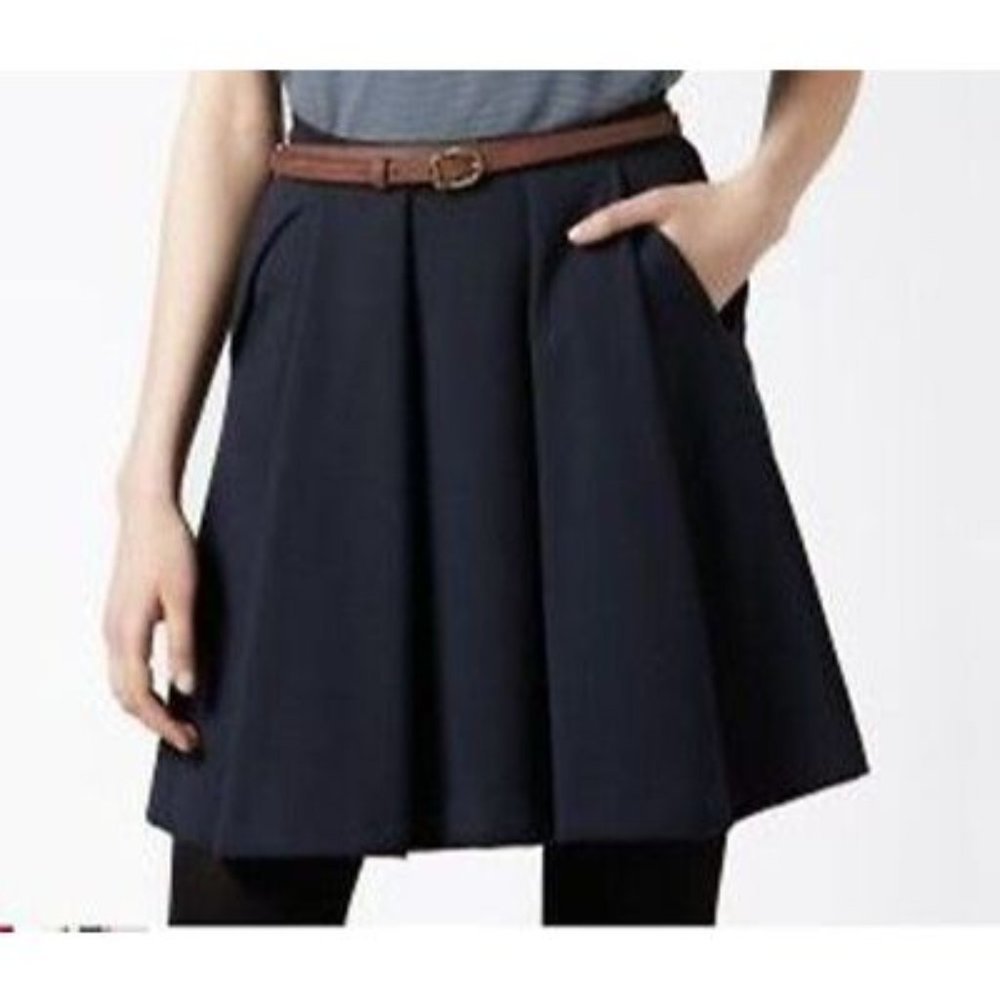 LACOSTE Pocket PLEATED Milano Knit SKIRT Eclipse BLUE 36/4
